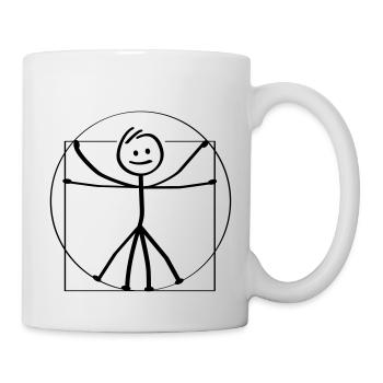 Vitruve et Vitruve. Léonard de Vinci. - Mug blanc - blanc - Droite