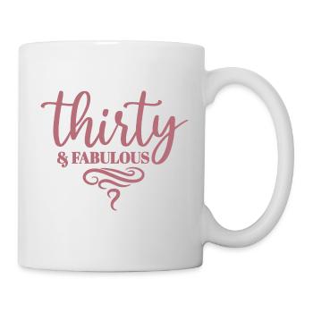 Thirty & Fabulous - Cadeau de 30e anniversaire pour femmes - Mug blanc - blanc - Droite