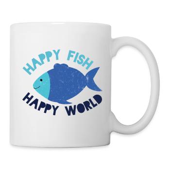 Happy Fish happy world - Tasse - Weiß - Rechts