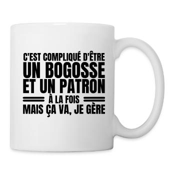 compliqué d'être un bogosse et un patron - Mug blanc - blanc - Droite
