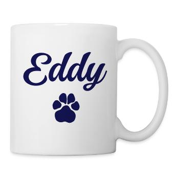 Dog name EDDY with paw - Mug - white - Right