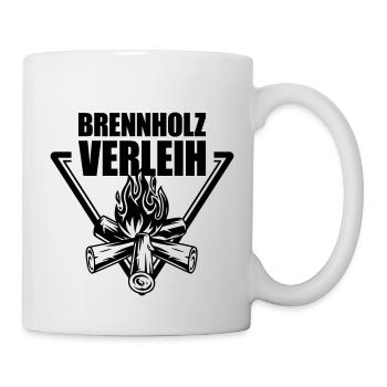 Brennholz Verleih | Farbe änderbar - Tasse - Weiß - Rechts