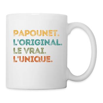 Papounet L'original Le Vrai L'unique Cadeau Humour - Mug blanc - blanc - Droite