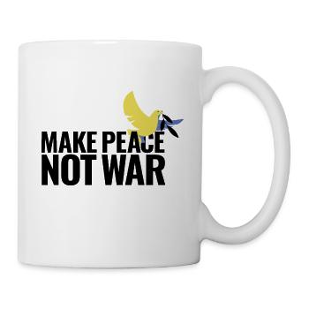 Make Peace Not War - Solidarität mit der Ukrain - Tasse - Weiß - Rechts