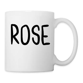 Rose Custom Name Schriftart Text Geburtstag - Tasse - Weiß - Rechts