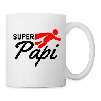 Super Daddy Text with Figure Airplane Red Gift Idea - Mug - white - Right