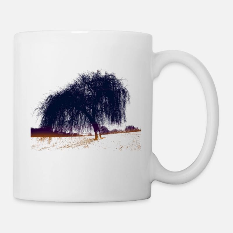 trauerweide Künstlerisch - Tasse - Weiß