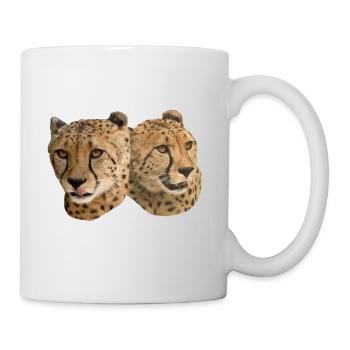 Gepard Kopf, vorne, seitlich, Natürlich - Tasse - Weiß - Rechts
