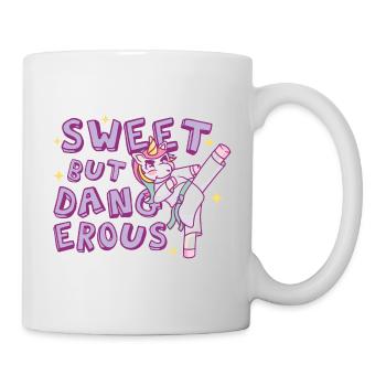 Douce mais dangereuse Licorne de Karaté - Mug blanc - blanc - Droite