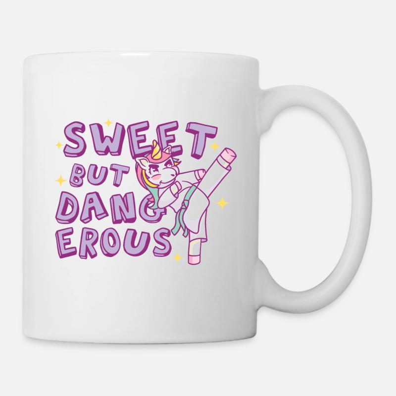 Süß aber gefährlich Karate Einhorn - Tasse - Weiß