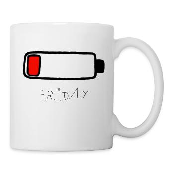 F.r.i.d.a.y batterie vide - drôle de déclaration - Mug blanc - blanc - Droite