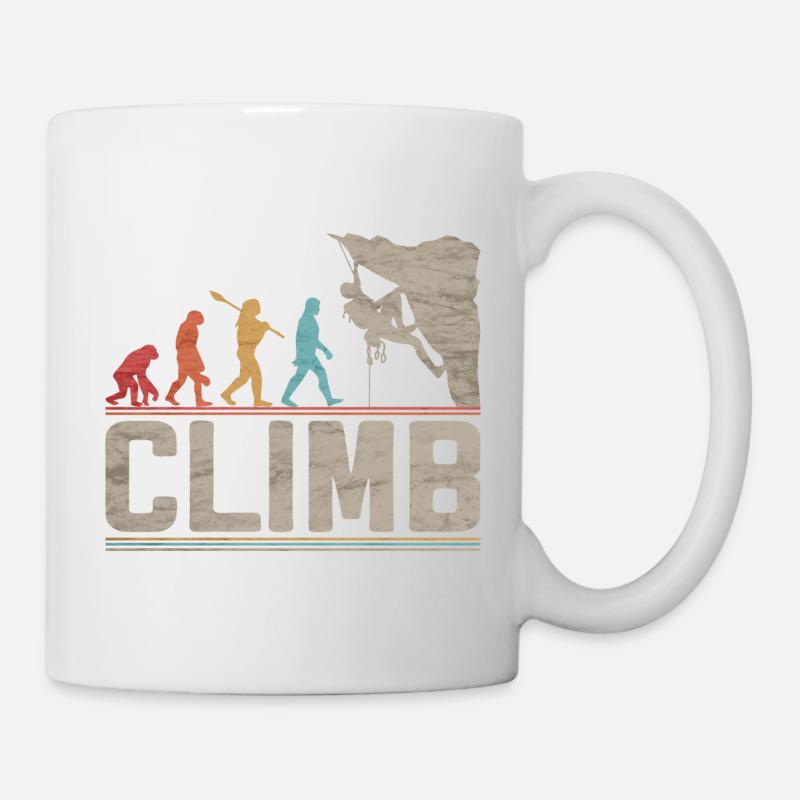 Klettern Evolution Klettern Kletterklettern Klettern - Tasse - Weiß