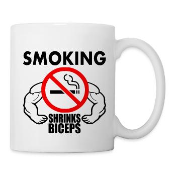 Smoking shrinks the biceps - Mug blanc - blanc - Droite