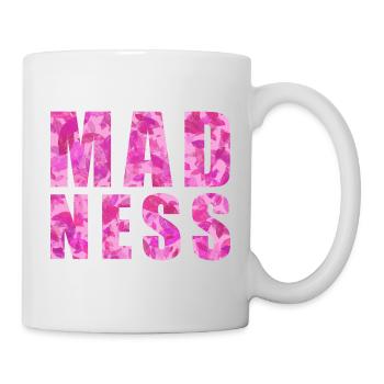 Madness Wahnsinn rosa Blumenmuster - Tasse - Weiß - Rechts