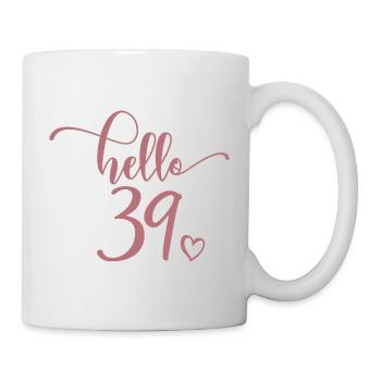 Hello 39 - Cadeau mignon de 39e anniversaire pour femmes - Mug blanc - blanc - Droite