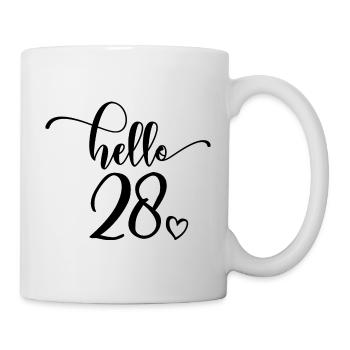 Hello 28 - Mignon cadeau de 28e anniversaire pour les femmes - Mug blanc - blanc - Droite