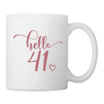 Hello 41 - Mignon cadeau de 41e anniversaire pour femmes - Mug blanc - blanc - Droite