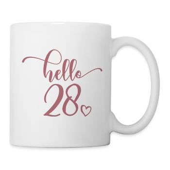 Hello 28 - Mignon cadeau de 28e anniversaire pour les femmes - Mug blanc - blanc - Droite