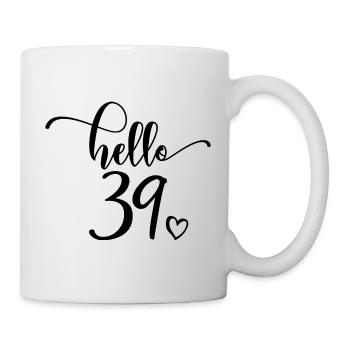 Hello 39 - Cadeau mignon de 39e anniversaire pour femmes - Mug blanc - blanc - Droite
