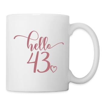 Hello 43 - Mignon cadeau de 43e anniversaire pour femmes - Mug blanc - blanc - Droite
