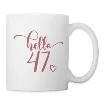 Hello 47 - Mignon cadeau de 47e anniversaire pour femmes - Mug blanc - blanc - Droite