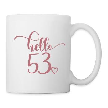 Hello 53 - Mignon cadeau de 53e anniversaire pour femmes - Mug blanc - blanc - Droite