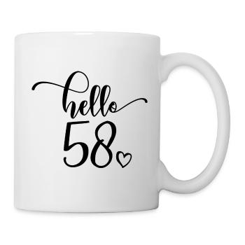 Hello 58 - Mignon cadeau de 58e anniversaire pour femmes - Mug blanc - blanc - Droite
