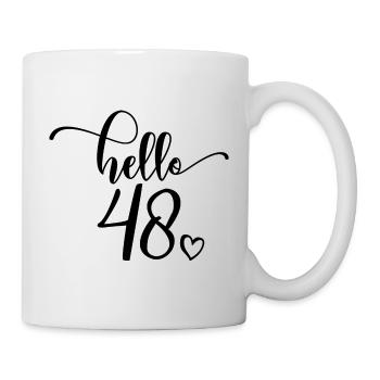 Hello 48 - Mignon cadeau de 48e anniversaire pour les femmes - Mug blanc - blanc - Droite