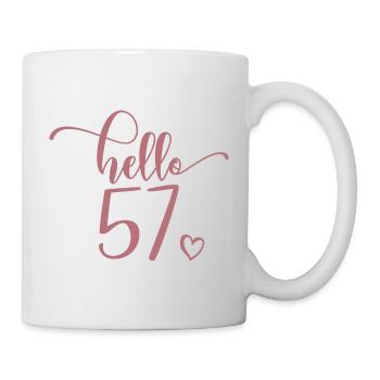Hello 57 - Cute 57th Birthday Gift For Women - Mug - white - Right