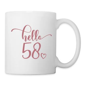 Hello 58 - Mignon cadeau de 58e anniversaire pour femmes - Mug blanc - blanc - Droite