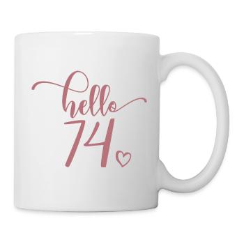 Hello 74 - Mignon cadeau de 74e anniversaire, 74 ans - Mug blanc - blanc - Droite