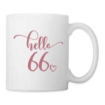 Hello 66 - Cute 66th Birthday Gift For Women - Mug - white - Right