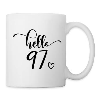 Hello 97 - Joli cadeau de 97e anniversaire, 97 ans - Mug blanc - blanc - Droite