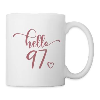 Hello 97 - Joli cadeau de 97e anniversaire, 97 ans - Mug blanc - blanc - Droite