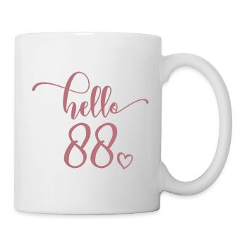 Hallo 88. - Süßes Geschenk zum 88. Geburtstag für Frauen - Tasse - Weiß - Rechts