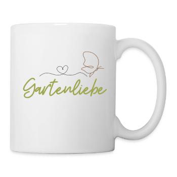 Gartenliebe mit Schmetterling - Für Gärtner - Tasse - Weiß - Rechts