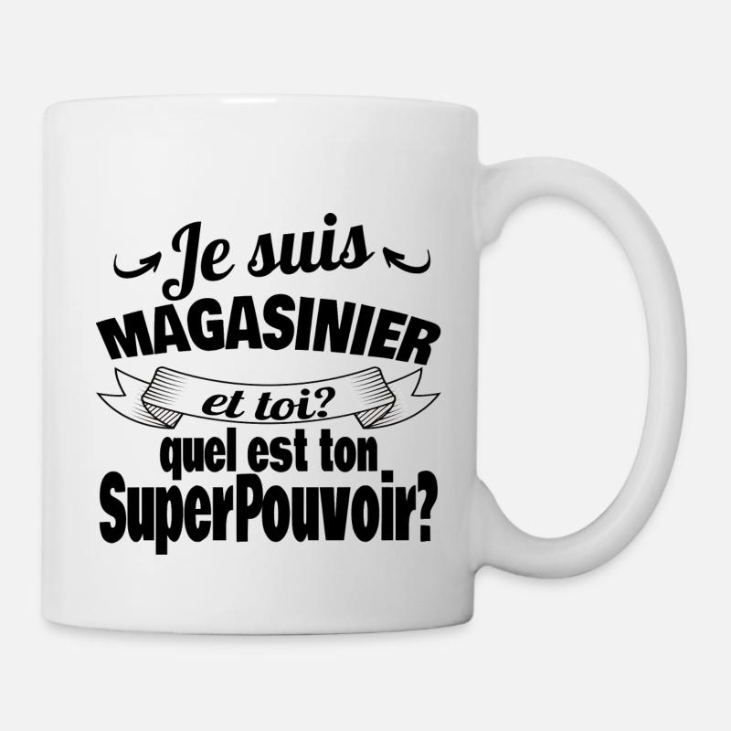 je suis magasinier - Mug blanc - blanc