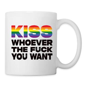 Kiss Whoever The Fuck You Want LGBTQ Pride - Mug - white - Right