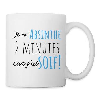 je m'absinthe 2 minutes, cadeau humour apéro - Mug blanc - blanc - Droite
