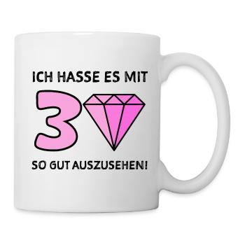 30 Jahre Gratulieren Geburtstagsgruß - Tasse - Weiß - Rechts