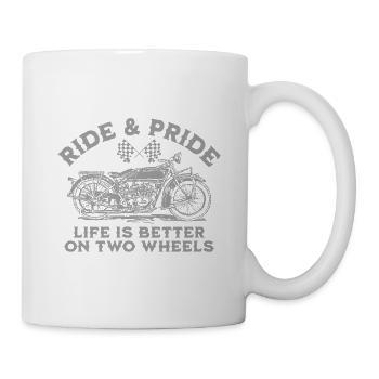 CONDUITE ET FIERTÉ, LA VIE EST MEILLEURE SUR DEUX ROUES - Mug blanc - blanc - Droite