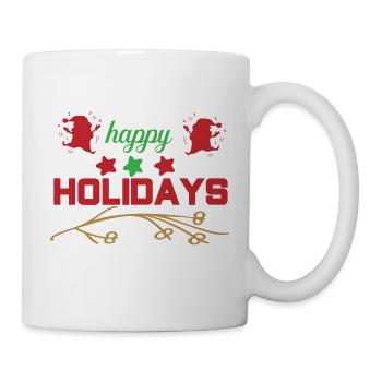 Happy Holidays - Tasse - Weiß - Rechts