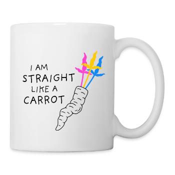 pan pride - straight like a carrot - black - Mug - white - Right