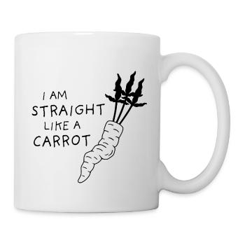 droit comme une carotte - uni noir - Mug blanc - blanc - Droite