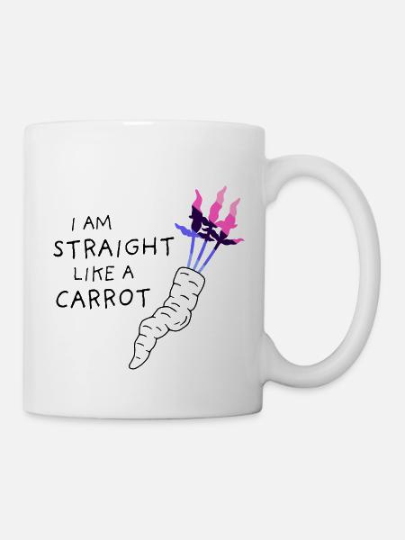 omni pride - droit comme une carotte - noir - Mug blanc - blanc