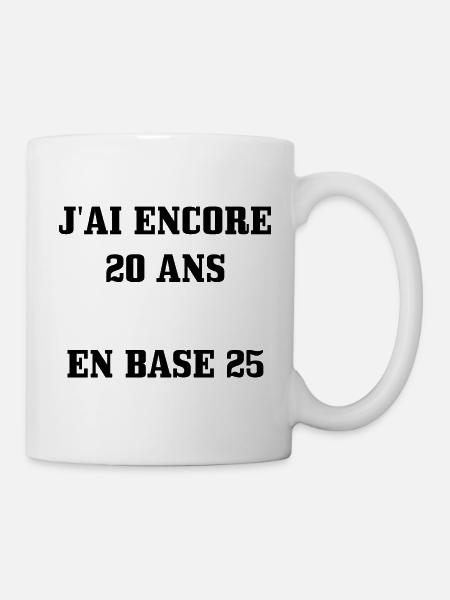 Tee Shirt 50 ans [ 20 ans en base 25 ] - Mug blanc - blanc