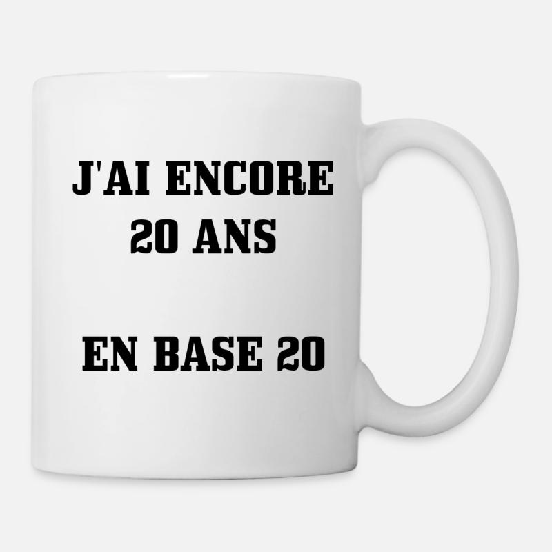 Tee Shirt 40 ans [ 20 ans en base 20 ] - Mug blanc - blanc