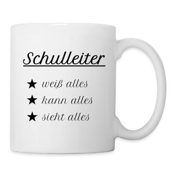 Schulleiter Schulleitung Schule Rektor Geschenk - Tasse - Weiß - Rechts