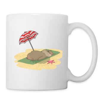Hamster am Strand Sonnen - Tasse - Weiß - Rechts