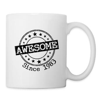 Jahrgang 1983 40. Geburtstag Hochzeitstag Jubiläum - Tasse - Weiß - Rechts